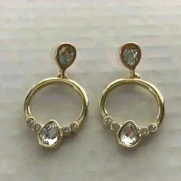 Charter Club new Gold Crystal Circle Drop Earring - Picture 6 of 8